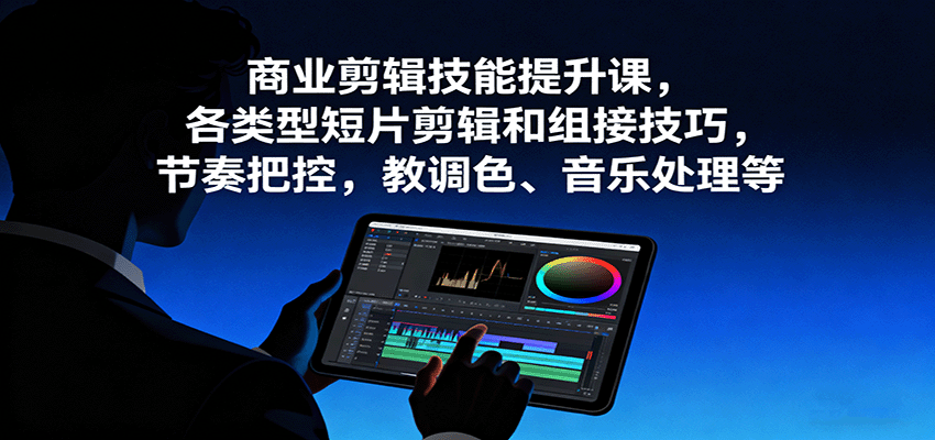 商业剪辑技能提升课，各类型短片剪辑和组接技巧，节奏把控，教调色、音乐处理等-创客聚集地