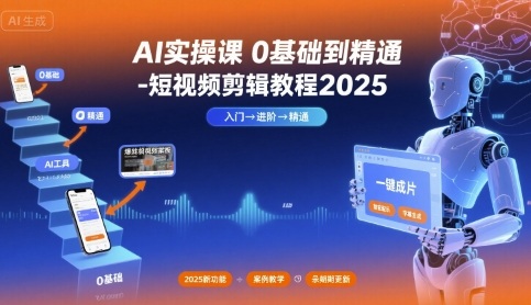 AI实操课0基础到精通-短视频剪辑教程2025-创客聚集地