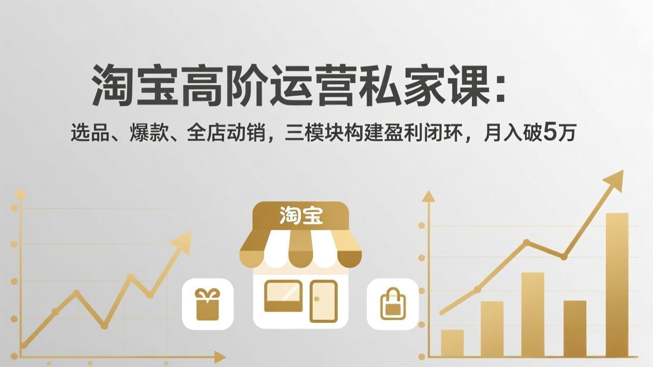 淘宝高阶运营私家课：选品、爆款、全店动销，三模块构建盈利闭环，月入破5万(更新26年2月-创客聚集地