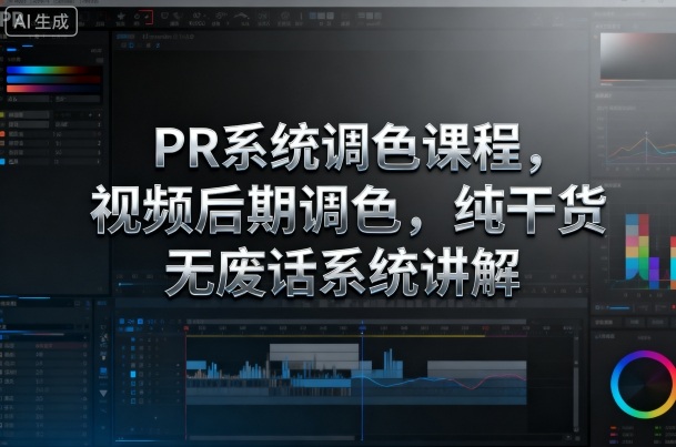 PR系统调色课程，视频后期调色，纯干货无废话系统讲解-创客聚集地