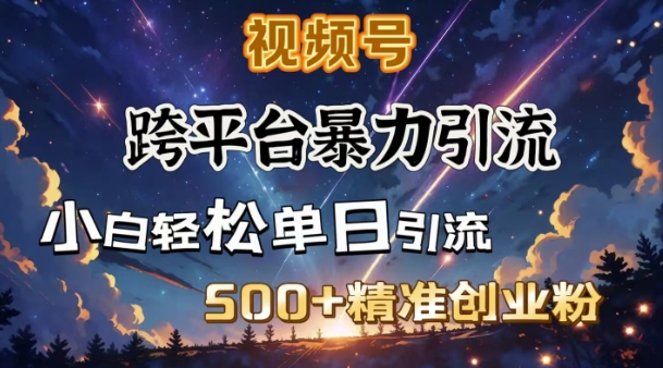 跨平台暴力引流，私域完美闭环，日引500+精准创业粉-创客聚集地