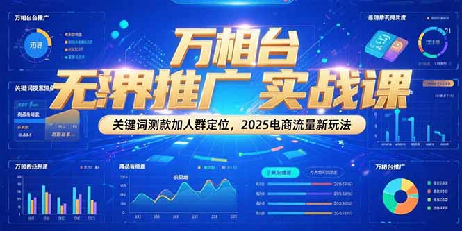 万相台无界推广实战课，关键词测款加人群定位，2025电商流量新玩法-创客聚集地
