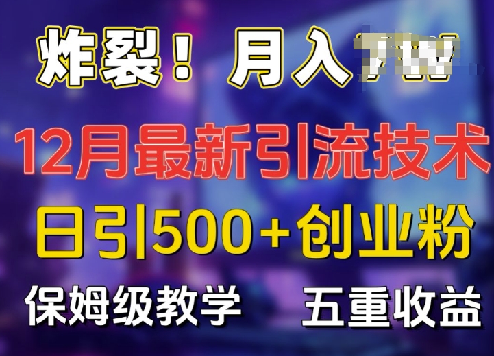 炸裂!揭秘12月最新日引流500+精准创业粉，多重收益保姆级教学-创客聚集地