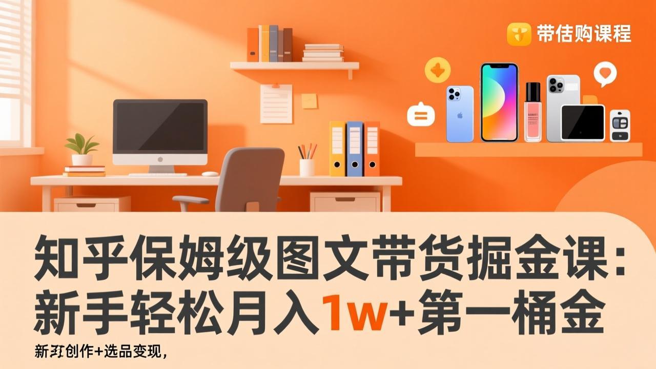知乎保姆级图文带货掘金课：账号打造+爆文创作+选品变现，新手轻松月入1w+第一桶金-创客聚集地