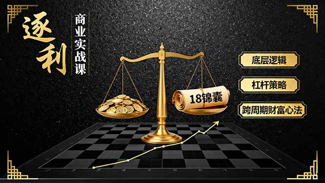 《逐 利》商业实战课，底层逻辑、杠杆策略、18锦囊，跨周期财富心法-创客聚集地