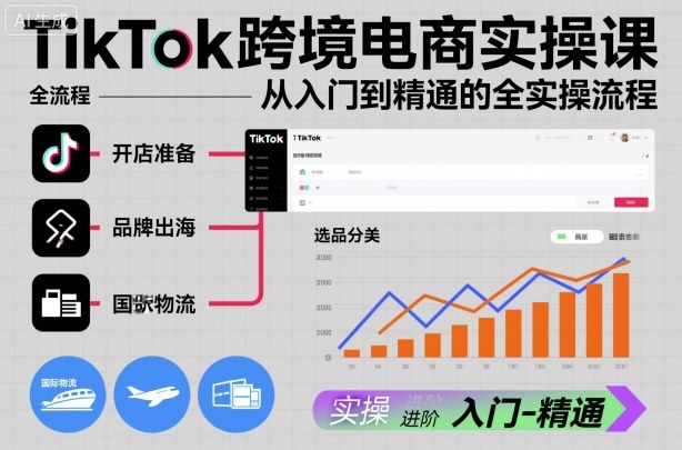 TikTok跨境电商实操课，从入门到精通的全实操流程-创客聚集地