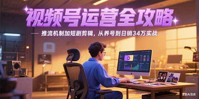 2025视频号运营全攻略，推流机制加短剧剪辑，从养号到日销34万实战-创客聚集地