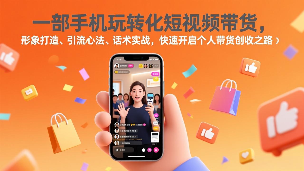 一部手机玩转化短视频带货，形象打造、引流心法、话术实战，快速开启个人带货创收之路-创客聚集地