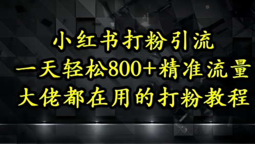 小红书打粉引流，一天轻松500+精准流量，大佬都在用的打粉教程-创客聚集地
