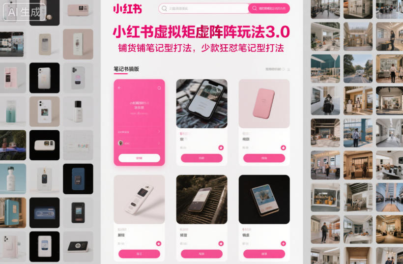 小红书虚拟矩阵玩法3.0，铺货铺笔记型打法，少款狂怼笔记型打法-创客聚集地