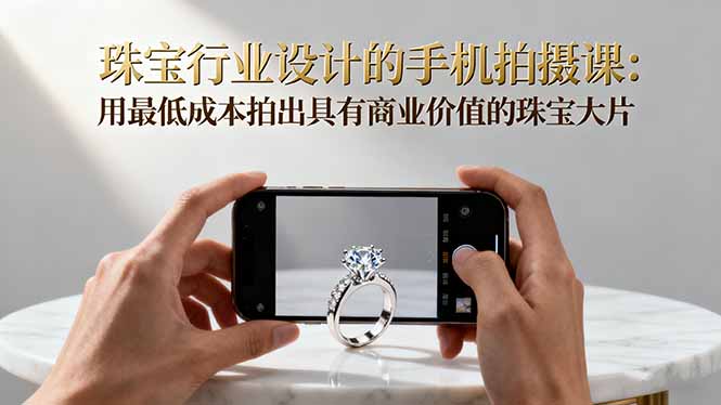 珠宝行业设计的手机拍摄课：用最低成本拍出具有商业价值的珠宝大片！-创客聚集地