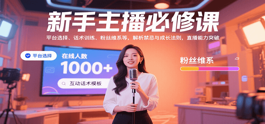新手主播必修课：平台选择、话术训练、粉丝维系等，解析禁忌与成长法则，突破直播能力-创客聚集地
