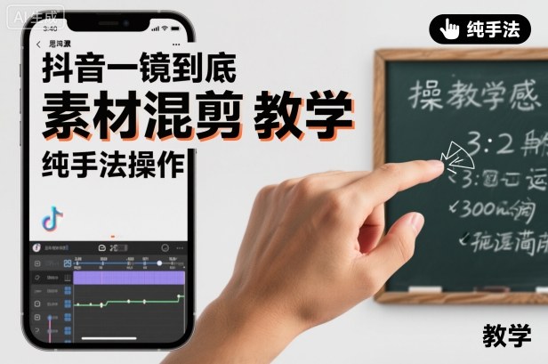 抖音一镜到底素材混剪教学，纯手法操作-创客聚集地