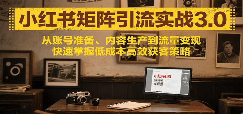 小红书矩阵引流3.0，从账号准备、内容生产到流量变现，快速掌握低成本高效获客策略-创客聚集地