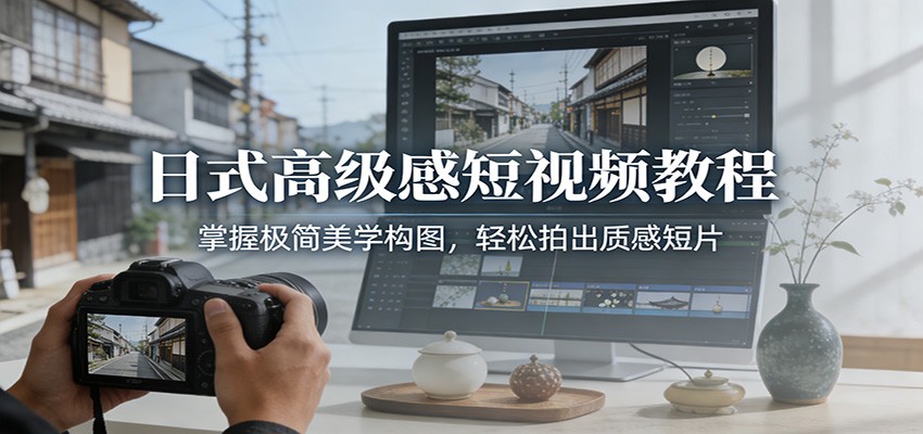 日式高级感短视频教程：掌握极简美学构图，轻松拍出质感短片-创客聚集地