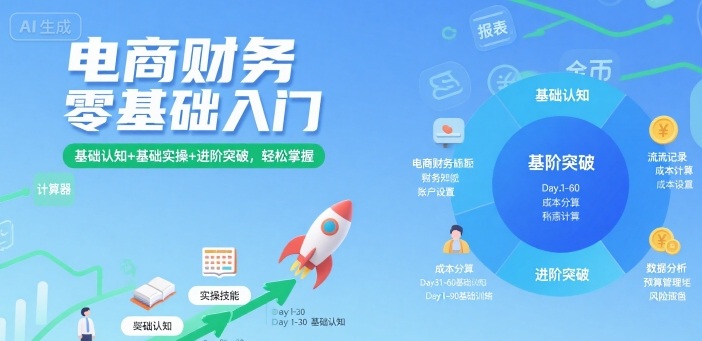 电商财务零基础入门，基础认知+基础实操+进阶突破，轻松掌握-创客聚集地