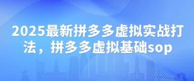 2025最新拼多多虚拟实战打法，拼多多虚拟基础sop-创客聚集地