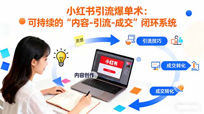 小红书引流爆单术：构建一套低成本 可持续的“内容-引流-成交”闭环系统-创客聚集地