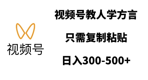 视频号教人学方言，只需复制粘贴，日入多张-创客聚集地