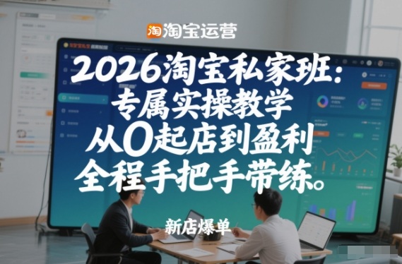 2026淘宝私家班:专属实操教学,从0起店到盈利,全程手把手带练(更新)-创客聚集地