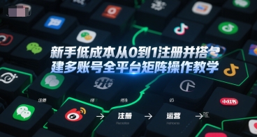 新手低成本从0到1注册并搭建多账号全平台矩阵操作教学，手机号-邮箱-IP-工具-创客聚集地