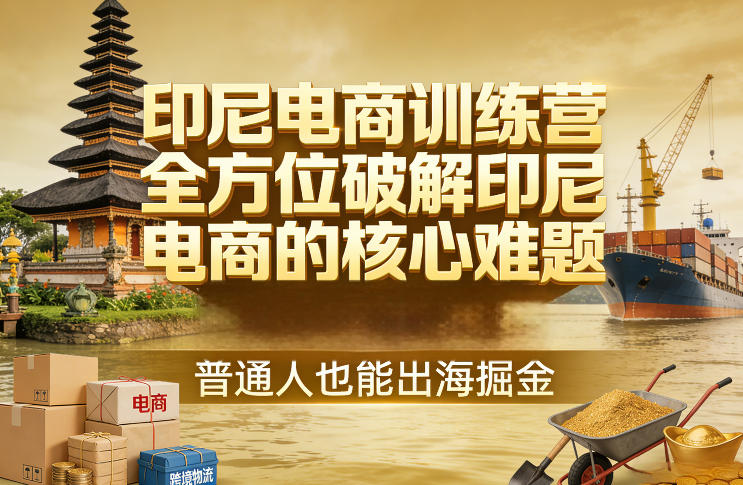 印尼电商训练营，全方位破解印尼电商的核心难题，普通人也能出海掘金-创客聚集地