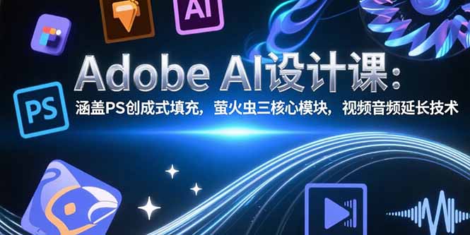 Adobe AI设计课：涵盖PS创成式填充，萤火虫三核心模块，视频音频延长技术-创客聚集地