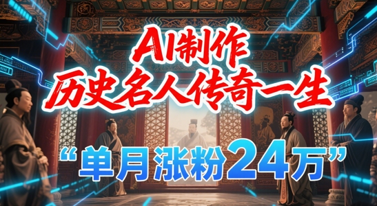 暴力起号！用AI制作历史名人传奇一生，单月涨粉24W，涨粉+变现赛道黑马来了-创客聚集地