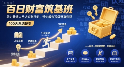 百日财富筑基班，助力普通人从认知到行动，带你解锁顶级财富密码-创客聚集地