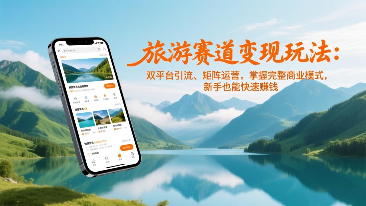 旅游赛道变现玩法：双平台引流、矩阵运营，掌握完整商业模式，新手也能快速赚钱-创客聚集地