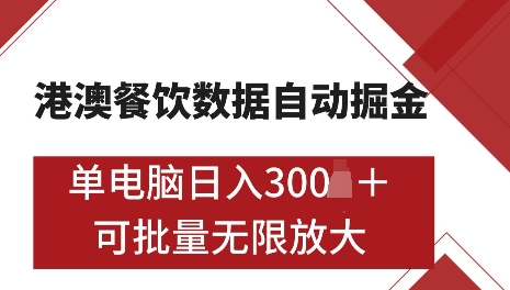 港澳数据全自动掘金，单电脑日入5张，可矩阵批量无限操作【仅揭秘】-创客聚集地