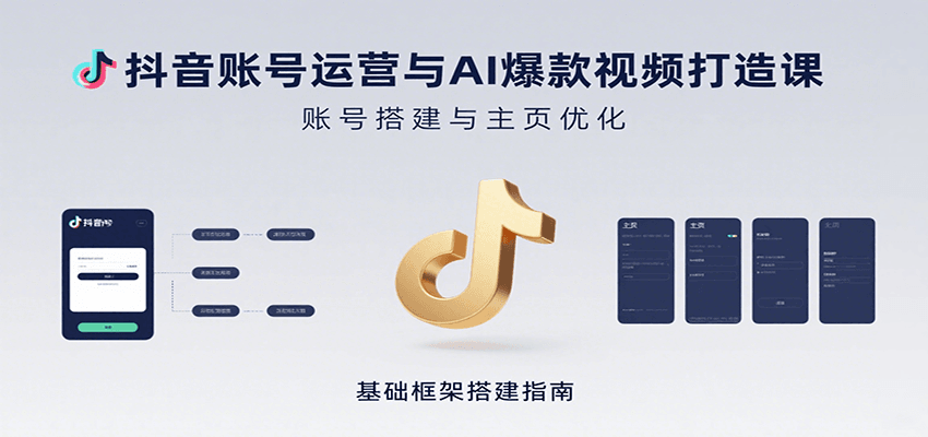 抖音账号运营与AI爆款视频打造课：含账号搭建、运营及多种AI特效视频制作方法-创客聚集地