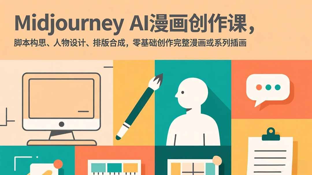 Midjourney AI漫画创作课，脚本构思、人物设计、排版合成，零基础创作完整漫画或系列插画-创客聚集地
