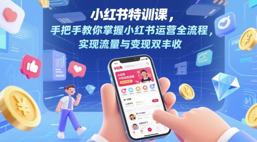 小红书特训课，手把手教你掌握小红书运营全流程，实现流量与变现双丰收-创客聚集地