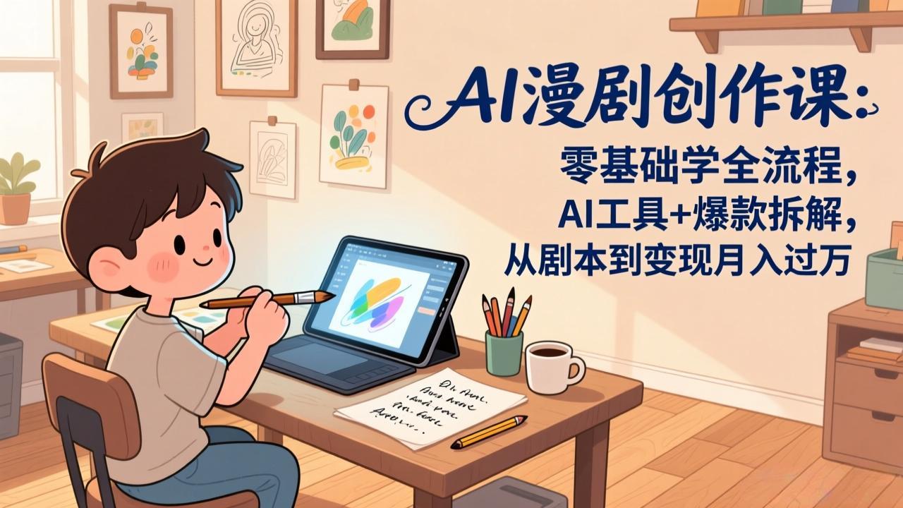 AI漫剧创作课：零基础学全流程，AI工具+爆款拆解，从剧本到变现月入过万-创客聚集地