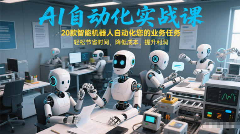 AI自动化实战课：20款智能机器人自动化您的业务任务，轻松节省时间，降低成本，提升利润-创客聚集地