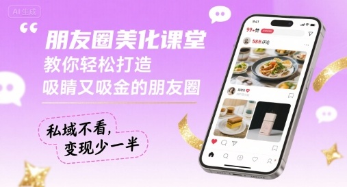 朋友圈美化课堂，教你轻松打造，吸睛又吸金的朋友圈，私域不看，变现少一半-创客聚集地