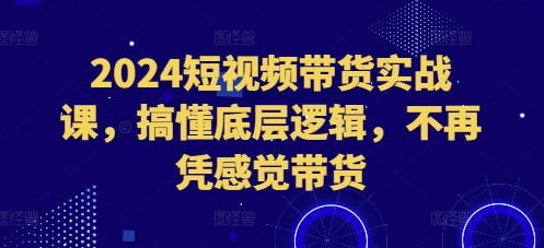 2024短视频带货实战课，搞懂底层逻辑，不再凭感觉带货-创客聚集地