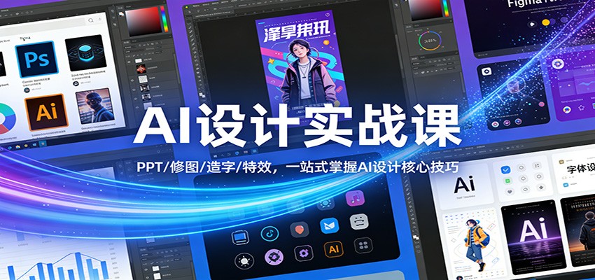AI设计实战课：PPT/修图/造字/特效，一站式掌握AI设计核心技巧-创客聚集地