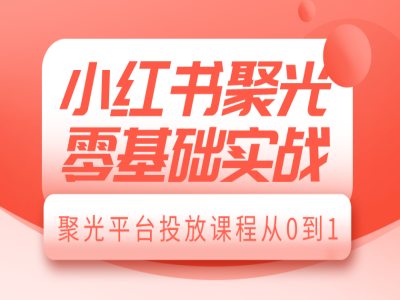 小红书聚光零基础实战，聚光平台投放课程从0到1-创客聚集地