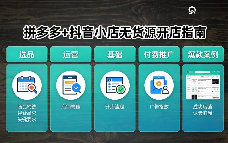 拼多多+抖音小店无货源开店，包括：选品、运营、基础、付费推广、爆款案例等(更新26年2月)-创客聚集地