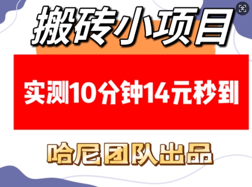 搬砖小项目，实测10分钟14元秒到，每天稳定几张(赠送必看稳定)-创客聚集地