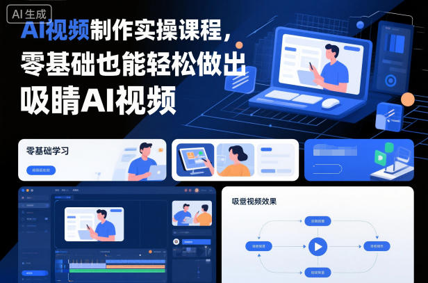 AI视频制作实操课程，零基础也能轻松做出吸睛AI视频-创客聚集地