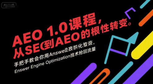 AEO 1.0 课程，从SEO到AE0的基命性转变，手把手教会你用AnswerEngineOptimization技术抢回流量(更新)-创客聚集地