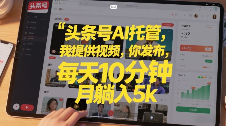 头条号AI托管，我提供视频，你发布，每天10分钟，月躺入5k+【揭秘】-创客聚集地