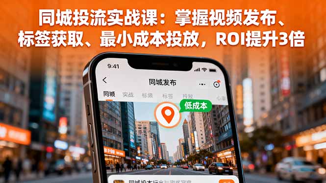 同城投流实战课：掌握视频发布、标签获取、最小成本投放，ROI提升3倍-创客聚集地