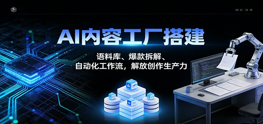 AI内容工厂搭建：语料库、爆款拆解、自动化工作流，解放创作生产力-创客聚集地