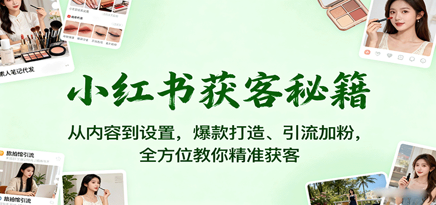 小红书获客秘籍：从内容到设置，爆款打造、引流加粉，全方位教你精准获客-创客聚集地
