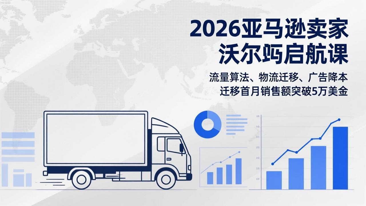 2026亚马逊卖家沃尔玛启航课，流量算法、物流迁移、广告降本，迁移首月销售额突破5万美金-创客聚集地