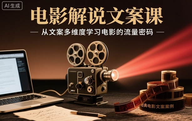 电影解说文案课，从文案多维度学习电影的流量密码-创客聚集地